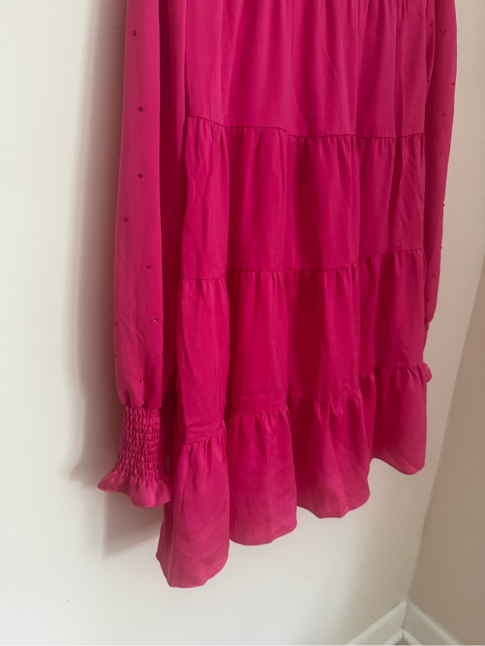 Altar’d State Pink Rhinestone Tiered Babydoll Mini Dress Women’s Size Large - Picture 4 of 7